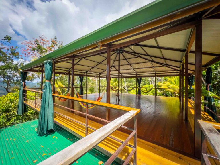 Main yoga pavilion at Finca Bella Vida, Costa Rica.