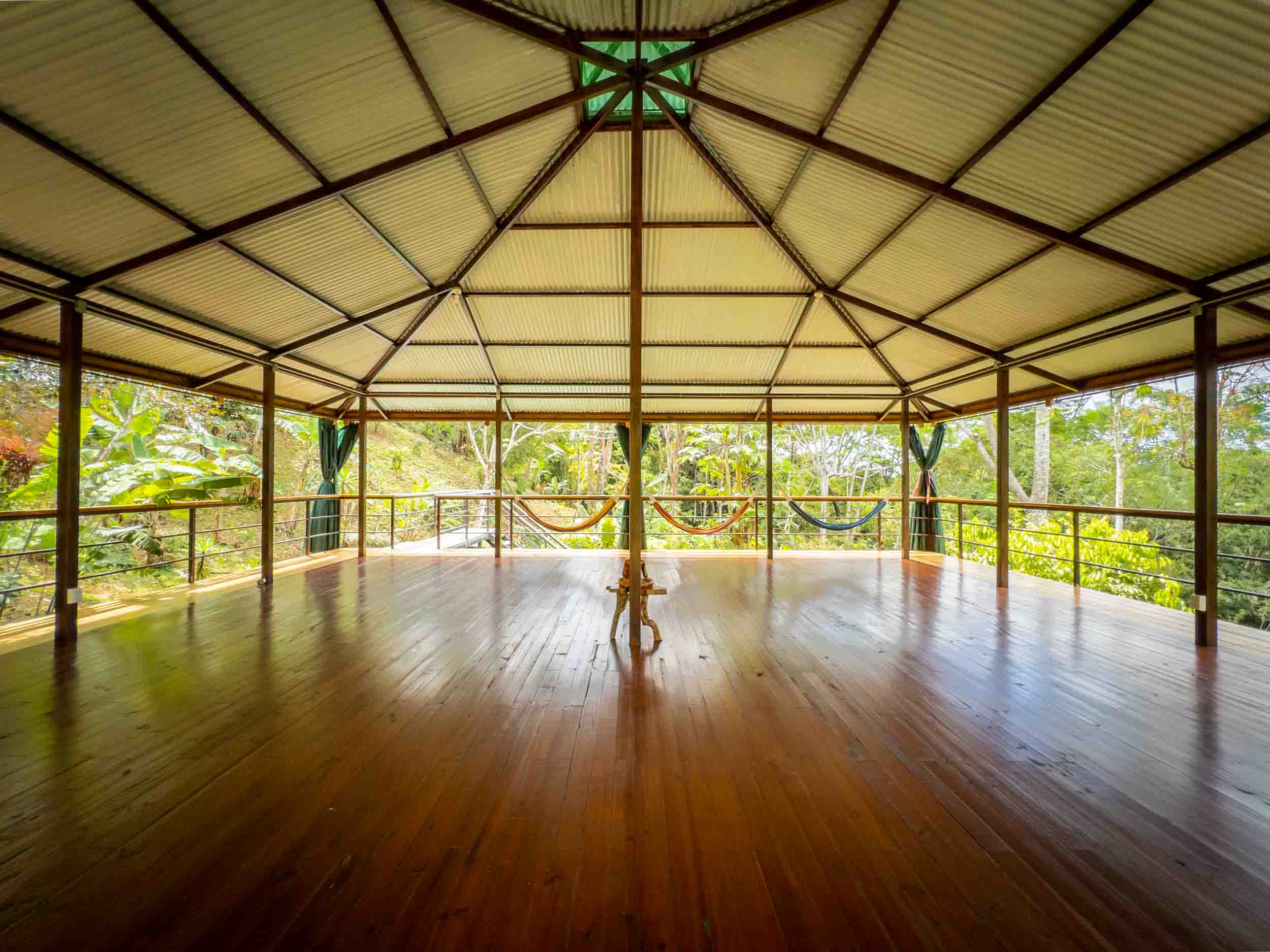 The main yoga pavilion at Bella Vida Costa Rica Mountain Retreat