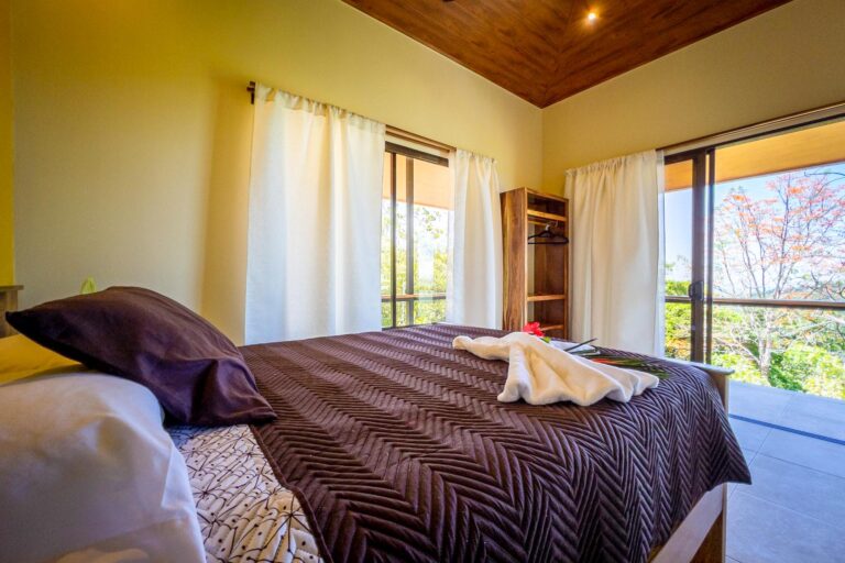 Plumeria bedroom at the Main House Bedrooms at Bella Vida Retreats resort: Bella Vida Retreats (9°14'11.6"N 83°46'09.1”W) 9.2365490, -83.7691880 66PJ+J87 Pérez Zeledón, San José Province, Costa Rica 500m NW of the school, La Florida de Baru, Pérez Zeledón, San José Province, Costa Rica http://www.bellavidaretreats.com Photographed on Friday, March 11, 2022, by Ed Medina.