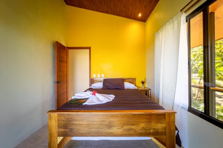 Plumeria bedroom at the Main House Bedrooms at Bella Vida Retreats resort: Bella Vida Retreats (9°14'11.6"N 83°46'09.1”W) 9.2365490, -83.7691880 66PJ+J87 Pérez Zeledón, San José Province, Costa Rica 500m NW of the school, La Florida de Baru, Pérez Zeledón, San José Province, Costa Rica http://www.bellavidaretreats.com Photographed on Friday, March 11, 2022, by Ed Medina.