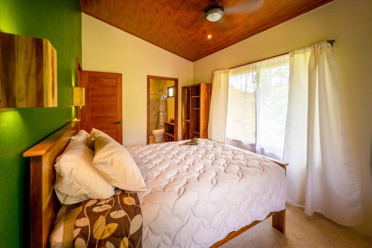 The Orquídea bedroom with a private bathroom at the Main House Bedrooms at Bella Vida Retreats resort: Bella Vida Retreats (9°14'11.6"N 83°46'09.1”W) 9.2365490, -83.7691880 66PJ+J87 Pérez Zeledón, San José Province, Costa Rica 500m NW of the school, La Florida de Baru, Pérez Zeledón, San José Province, Costa Rica http://www.bellavidaretreats.com Photographed on Friday, March 11, 2022, by Ed Medina.